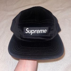 Supreme suede visor camp cap black